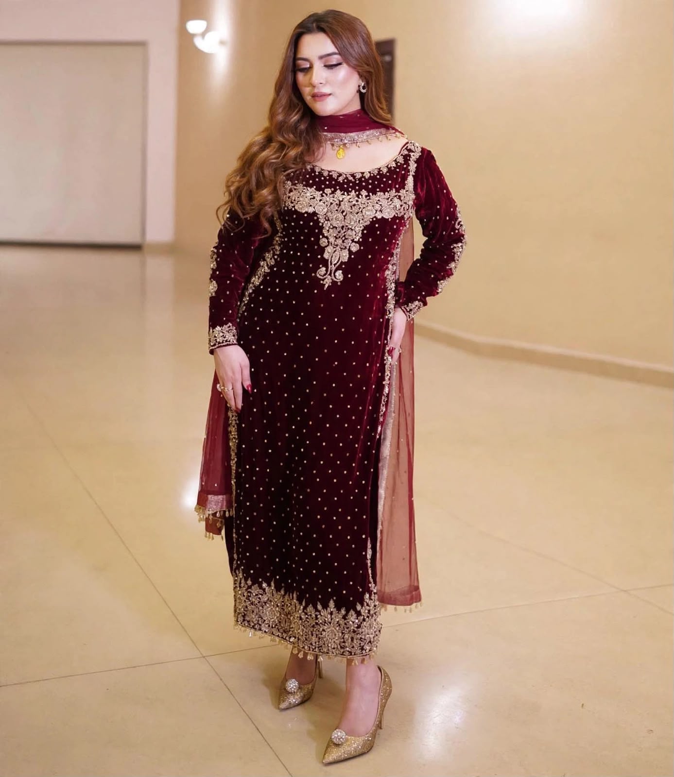 LLM-1068-1 3-Piece Unstitched Laamline Heavy EMB Velvet Dress | LLM-1071 - Image 1